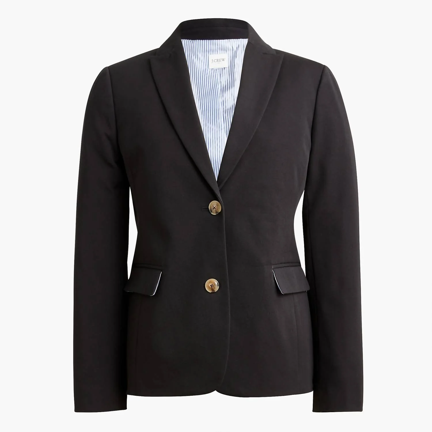 Cotton-Blend Two-Button Blazer In Black