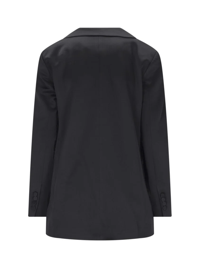 Single-Breasted Black Fabric Blazer