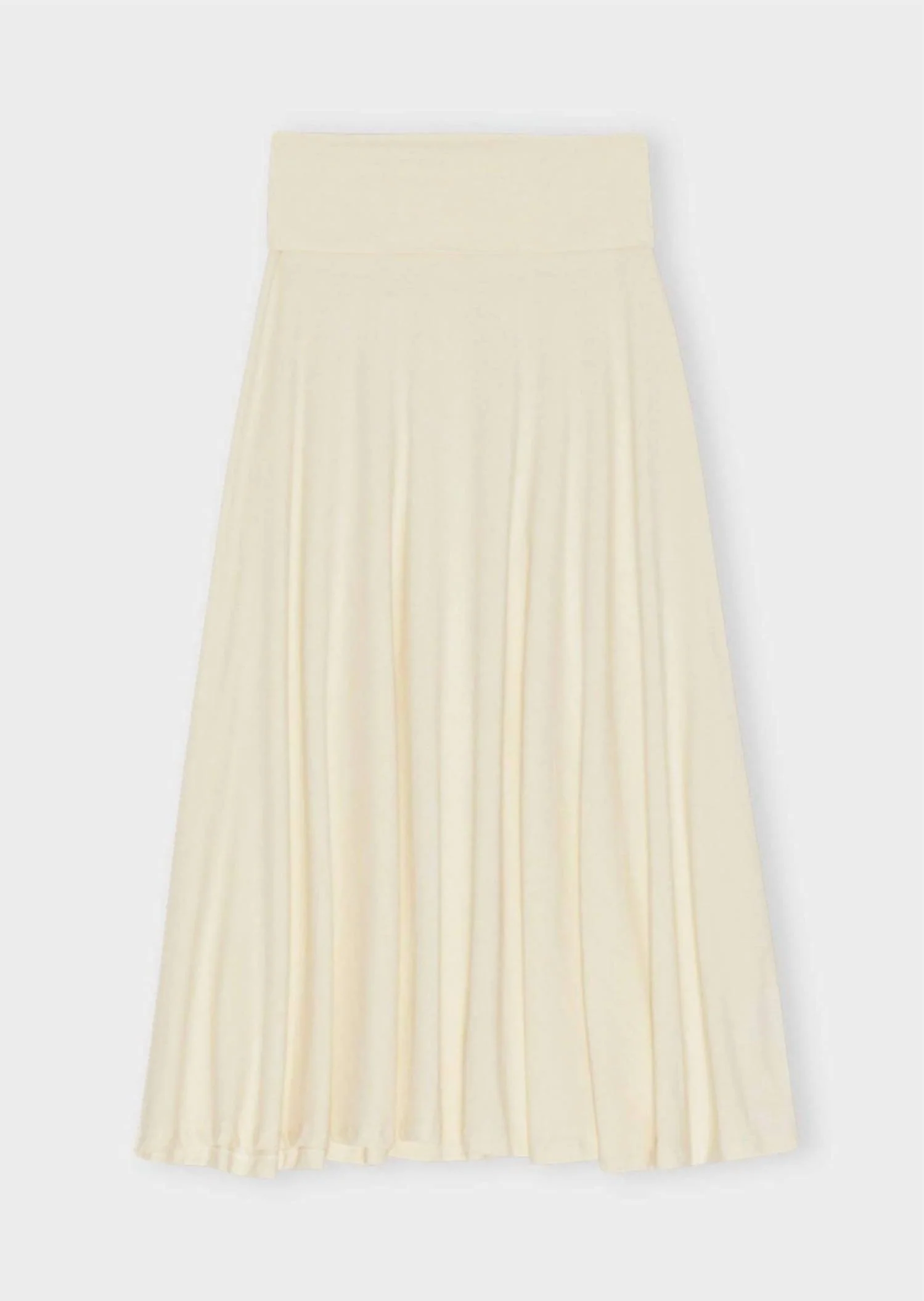 Women Midi Waistband Jersey Skirt In White