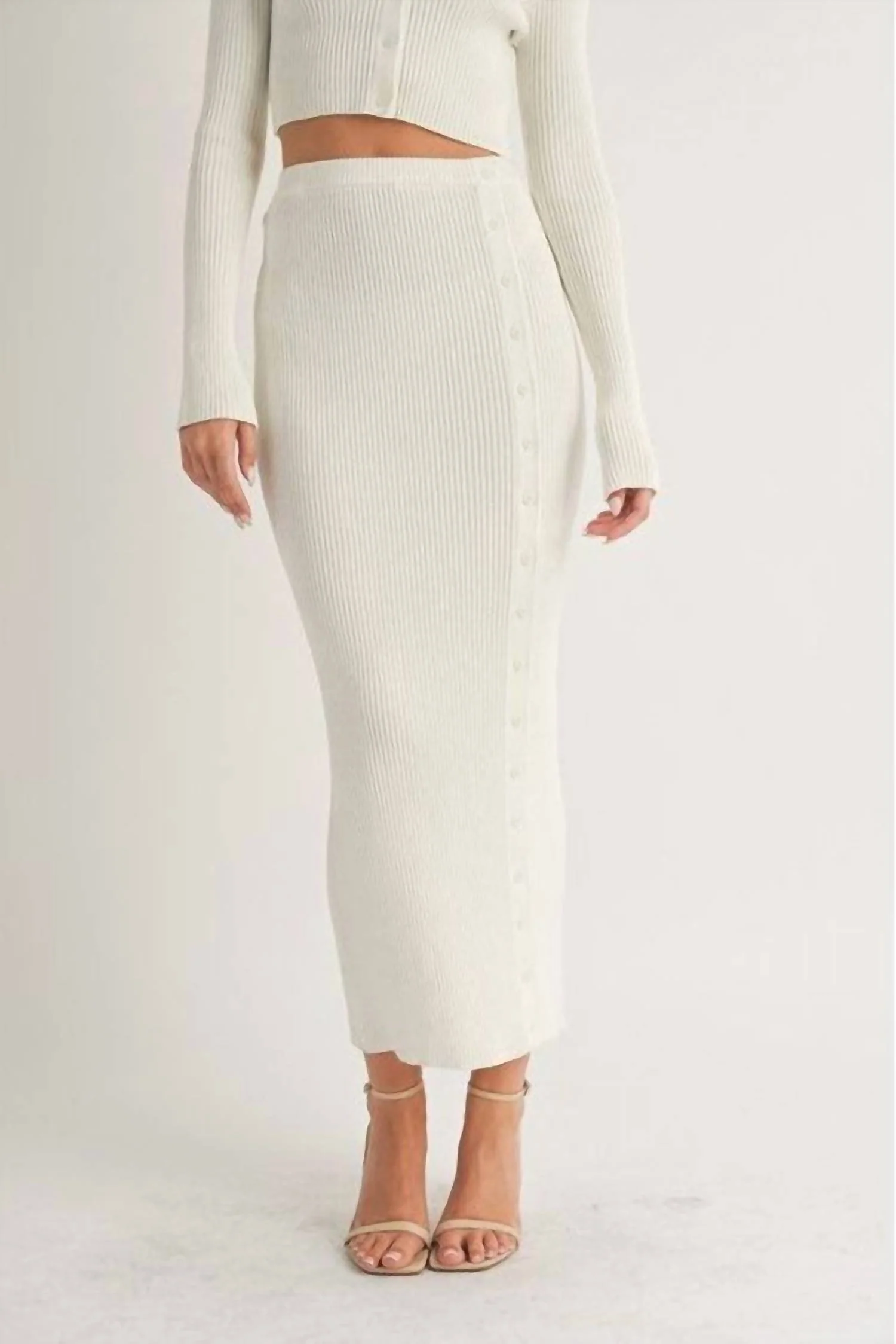Something Special Sweater Pencil Skirt In White