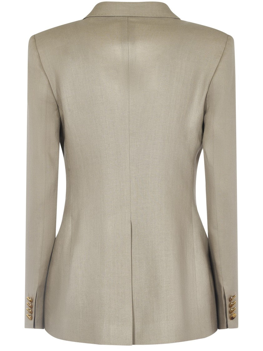 Tailored Double-Breasted Jacket With Gold Buttons
