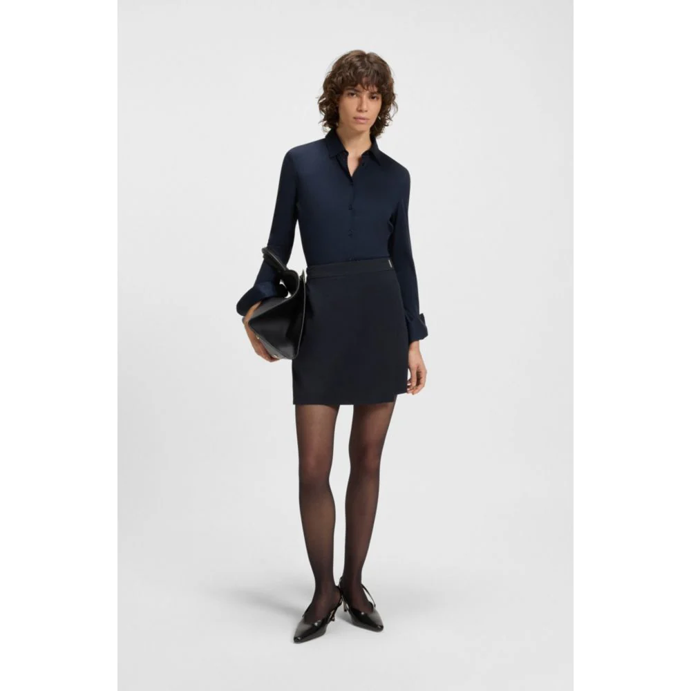 Crepe mini skirt with wrap front