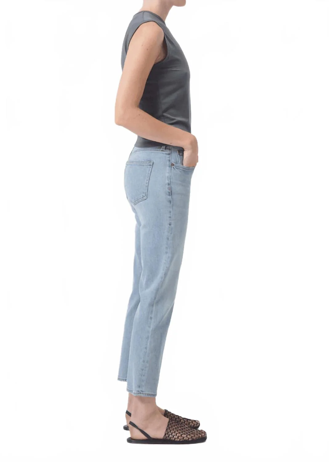 Kye Straight Crop Jeans In Diversion