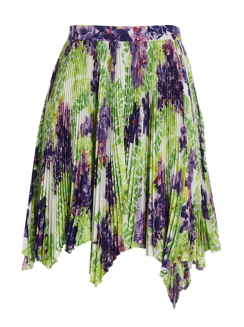 Floral Crêpe De Chine Silk Skirt