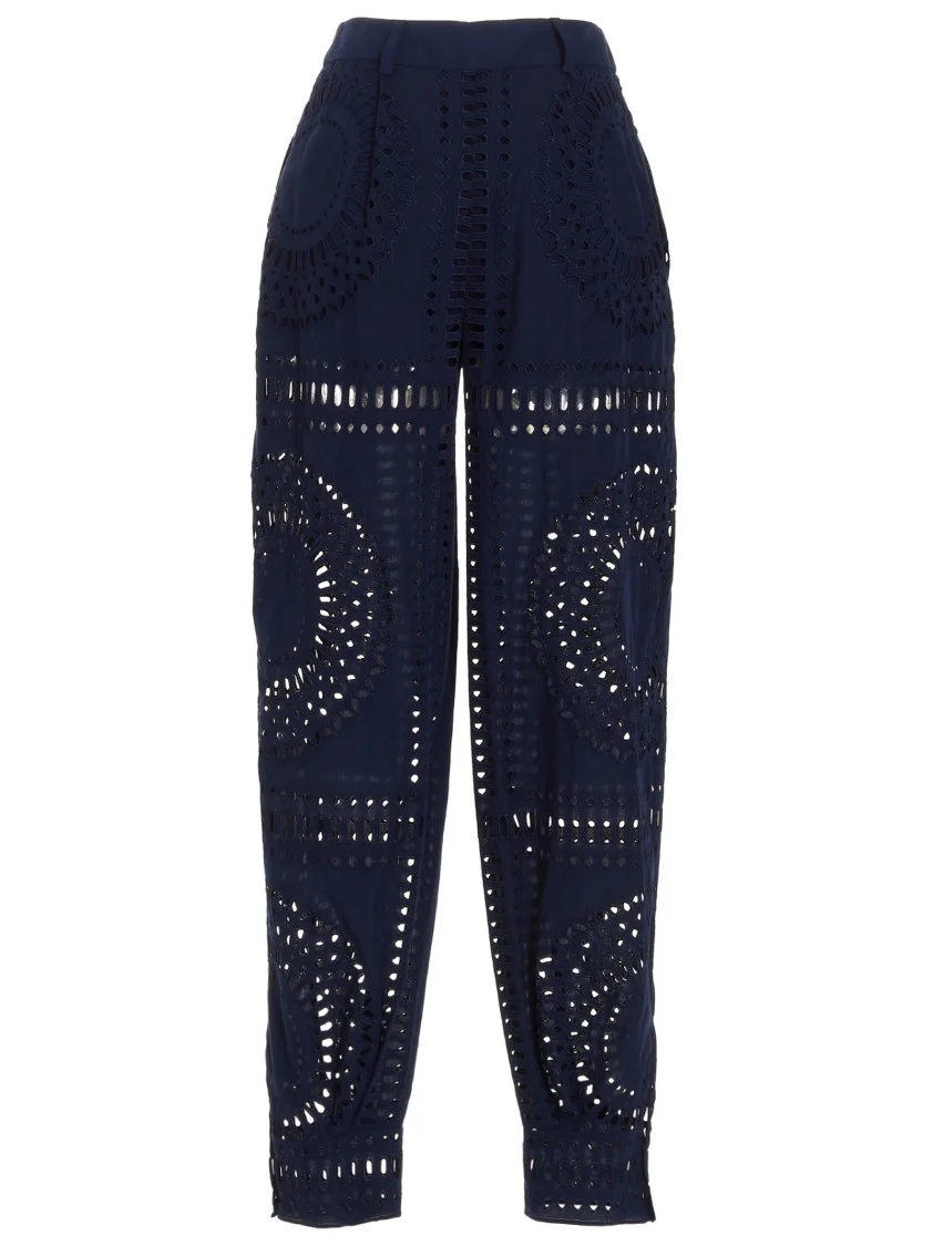 Embroidered Cotton Pants