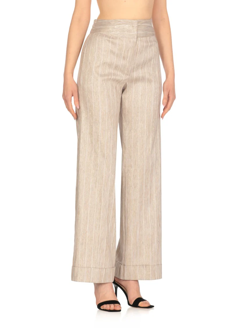 Gold Viscose Blend Pants