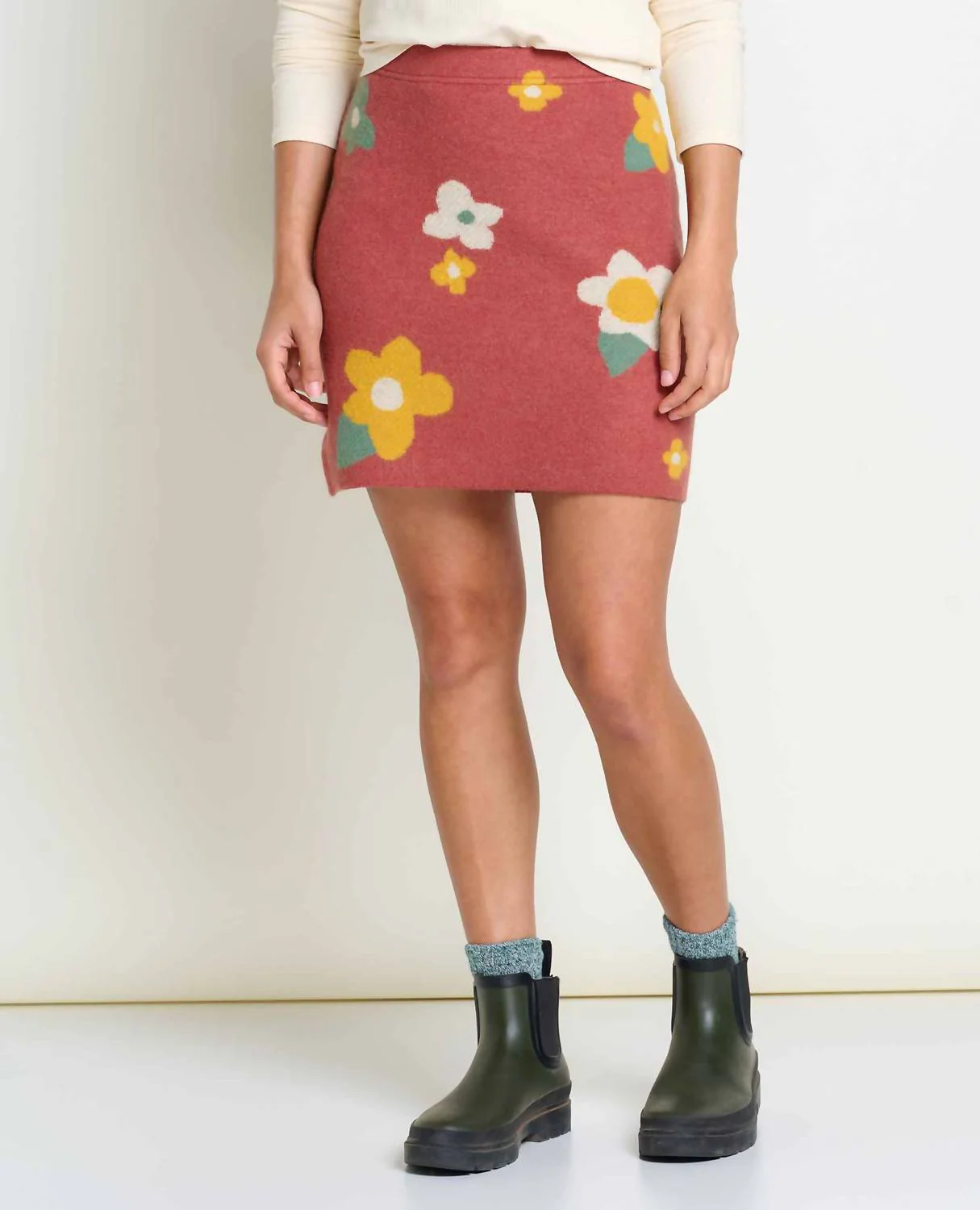 Heartfelt Sweater Skirt In Sundown Flowers