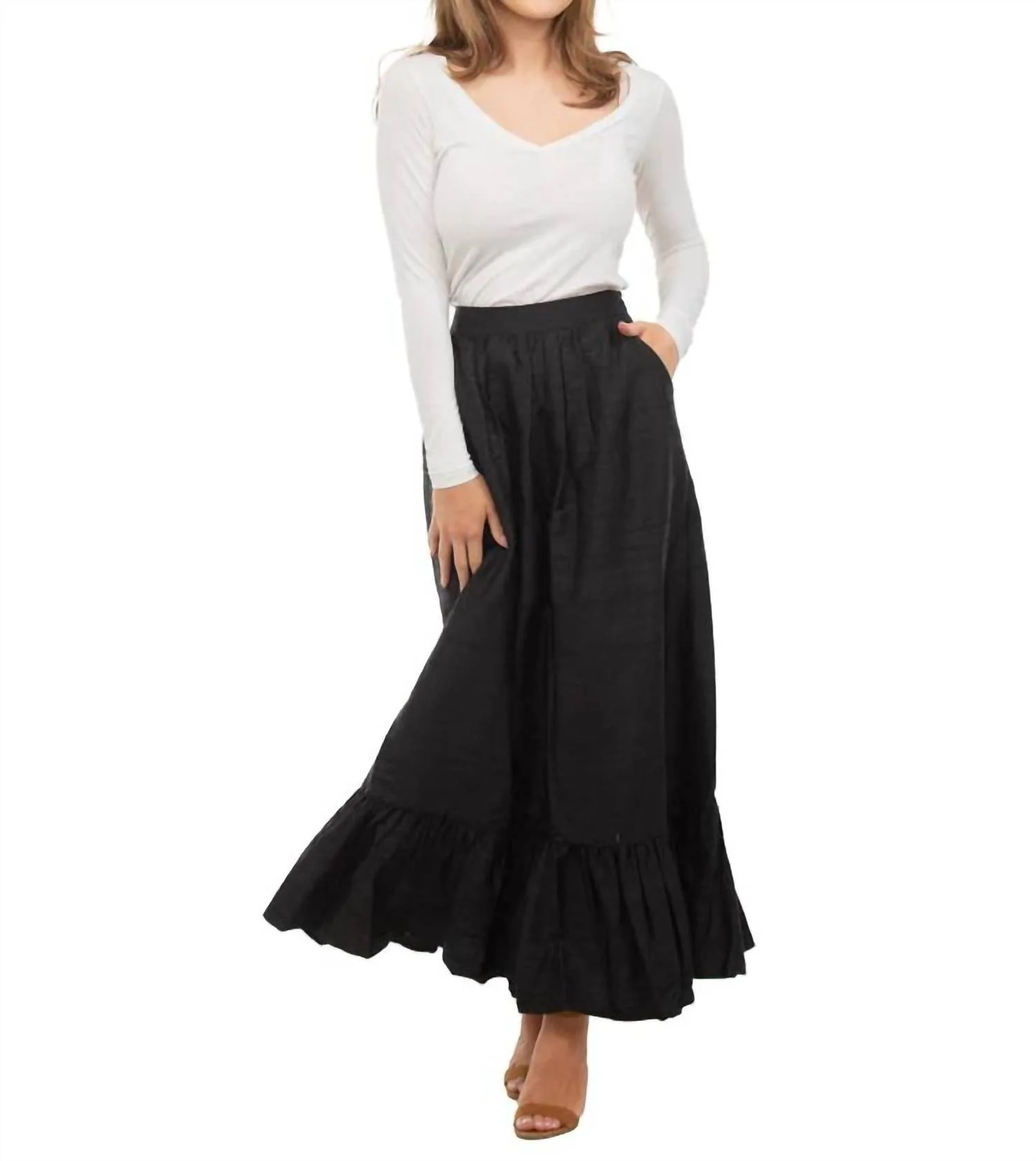 Britt Silk Skirt In Black