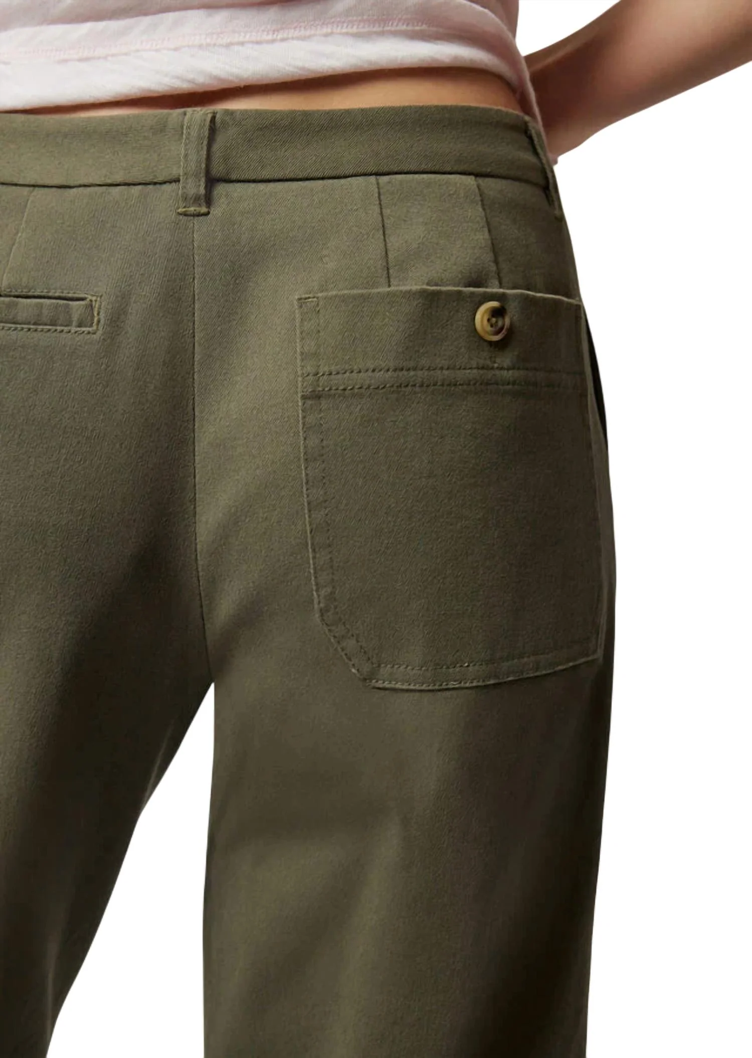 Cotton Twill Boyfriend Pant In Army