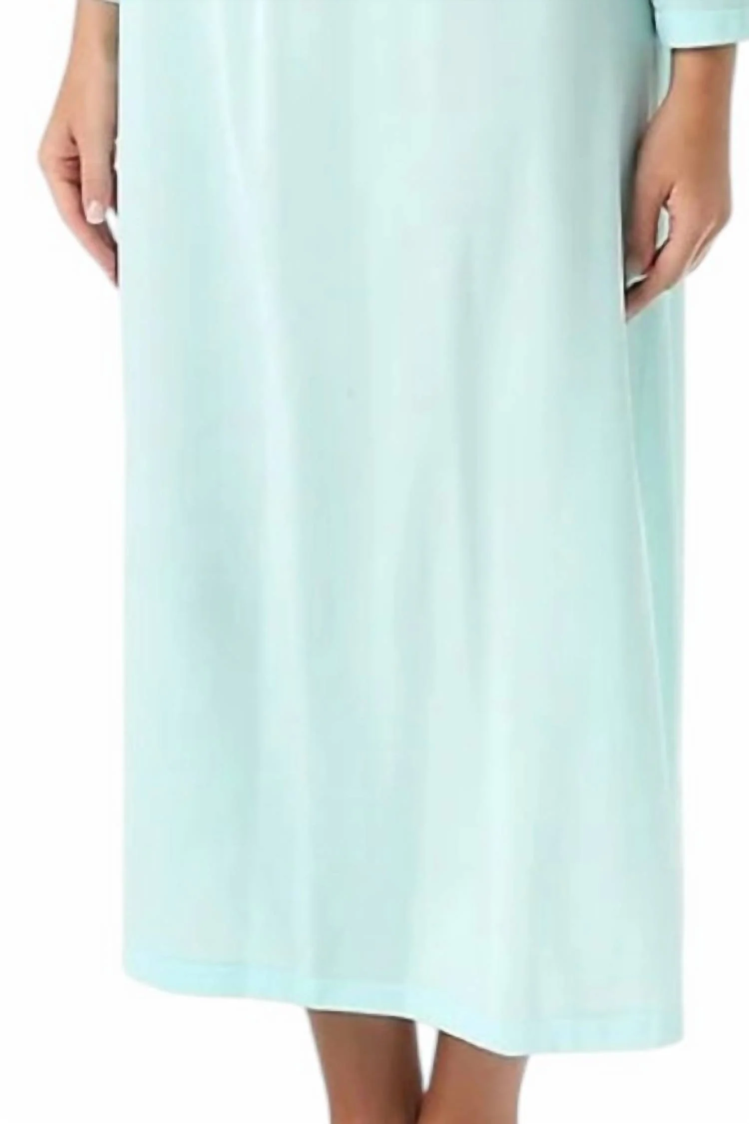 Petals 53 Inch Long Sleeve Gown In Seafoam