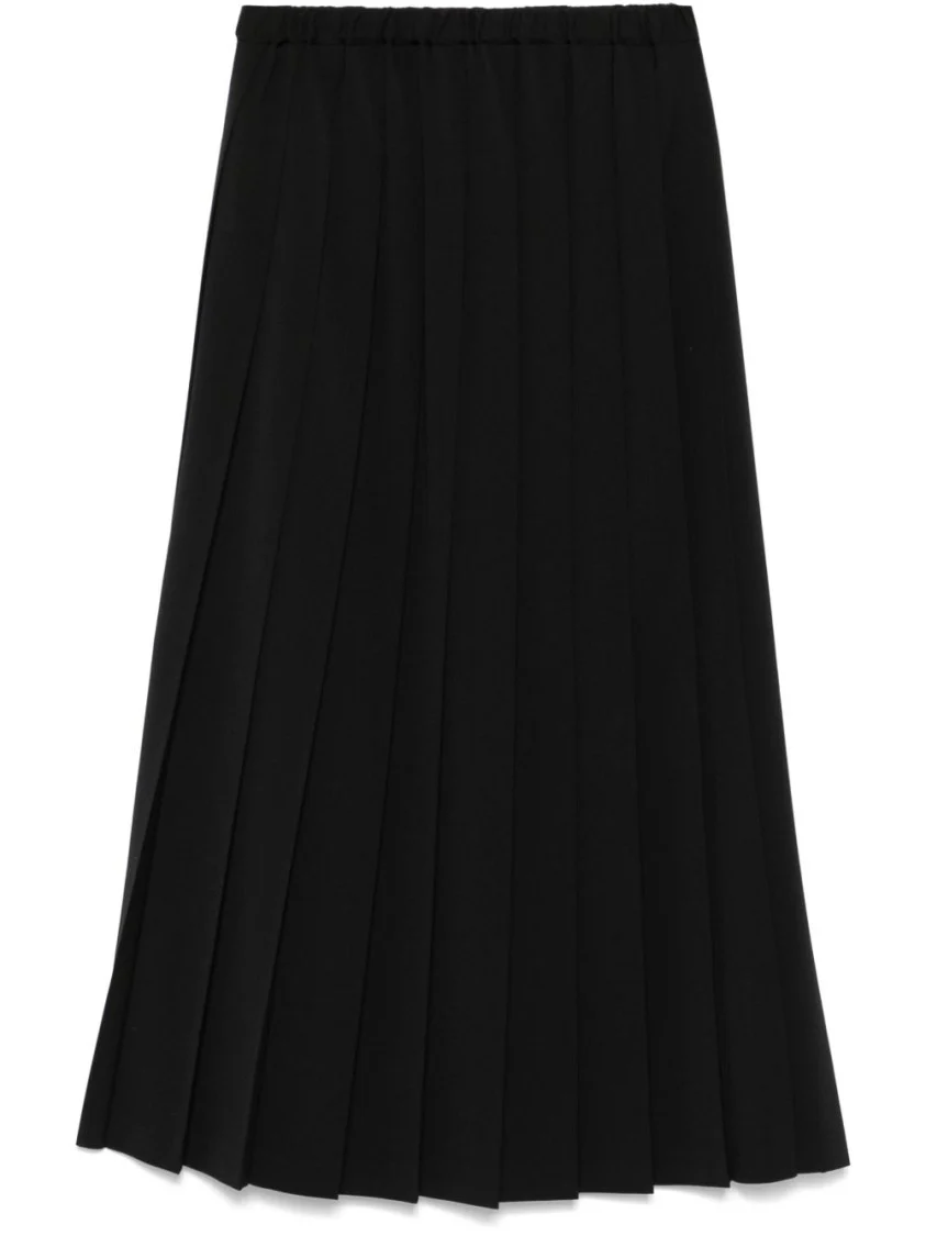 Pleated Midi Skirt With Flared Design