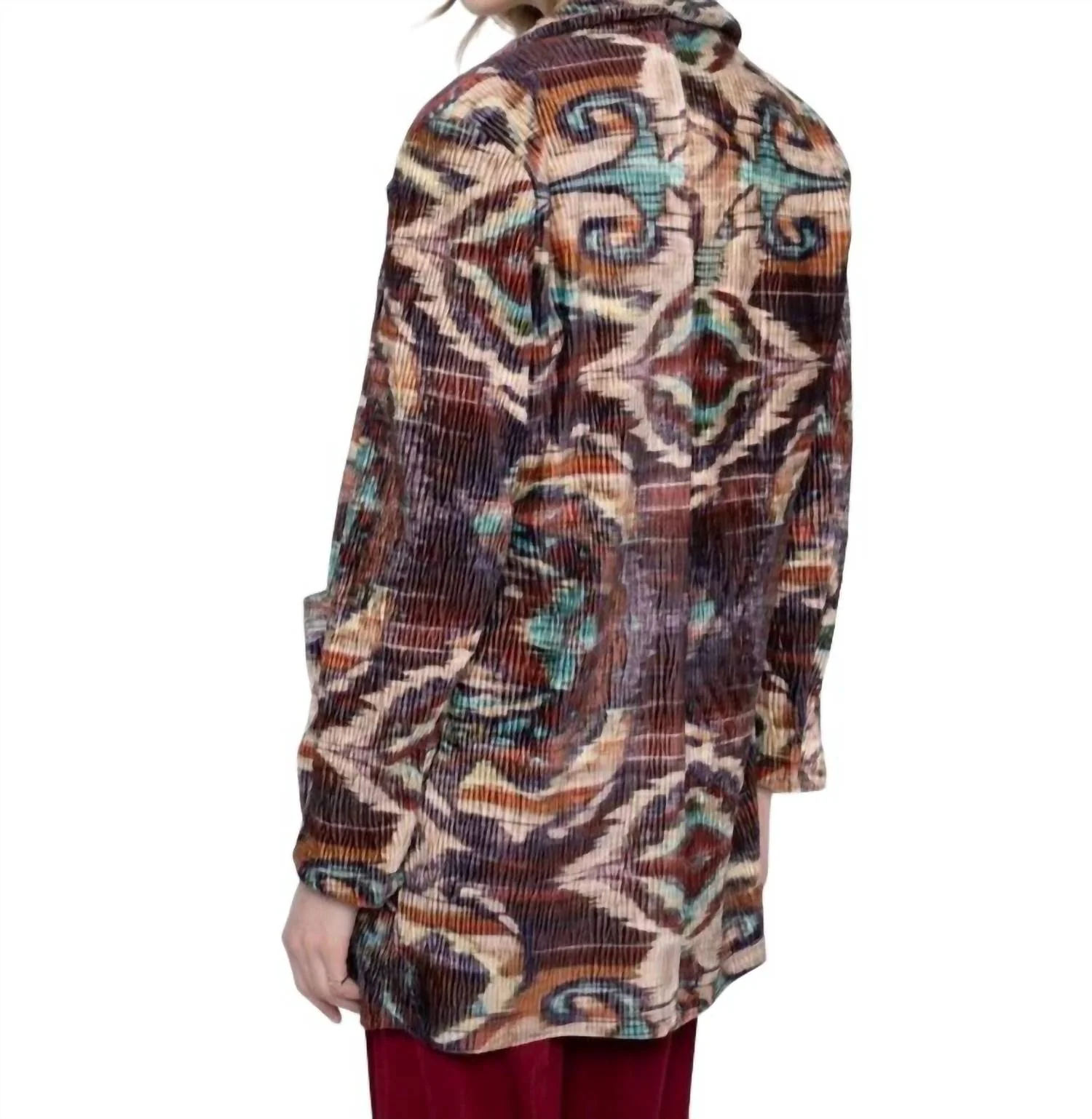 Corded Velvet Blazer In Pinecone Multi