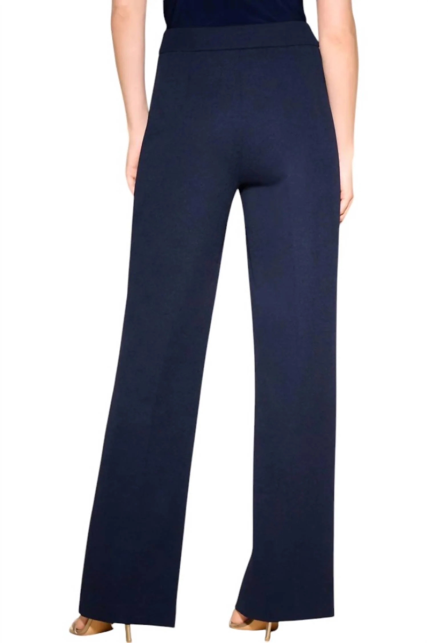 Scuba Wide Leg Pants In Midnight Blue