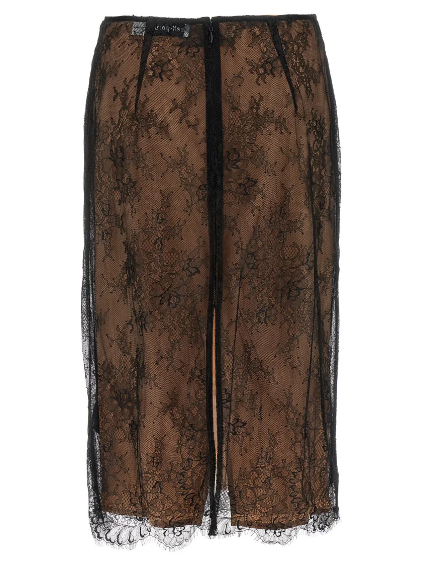 'Black Lace Midi' Skirt