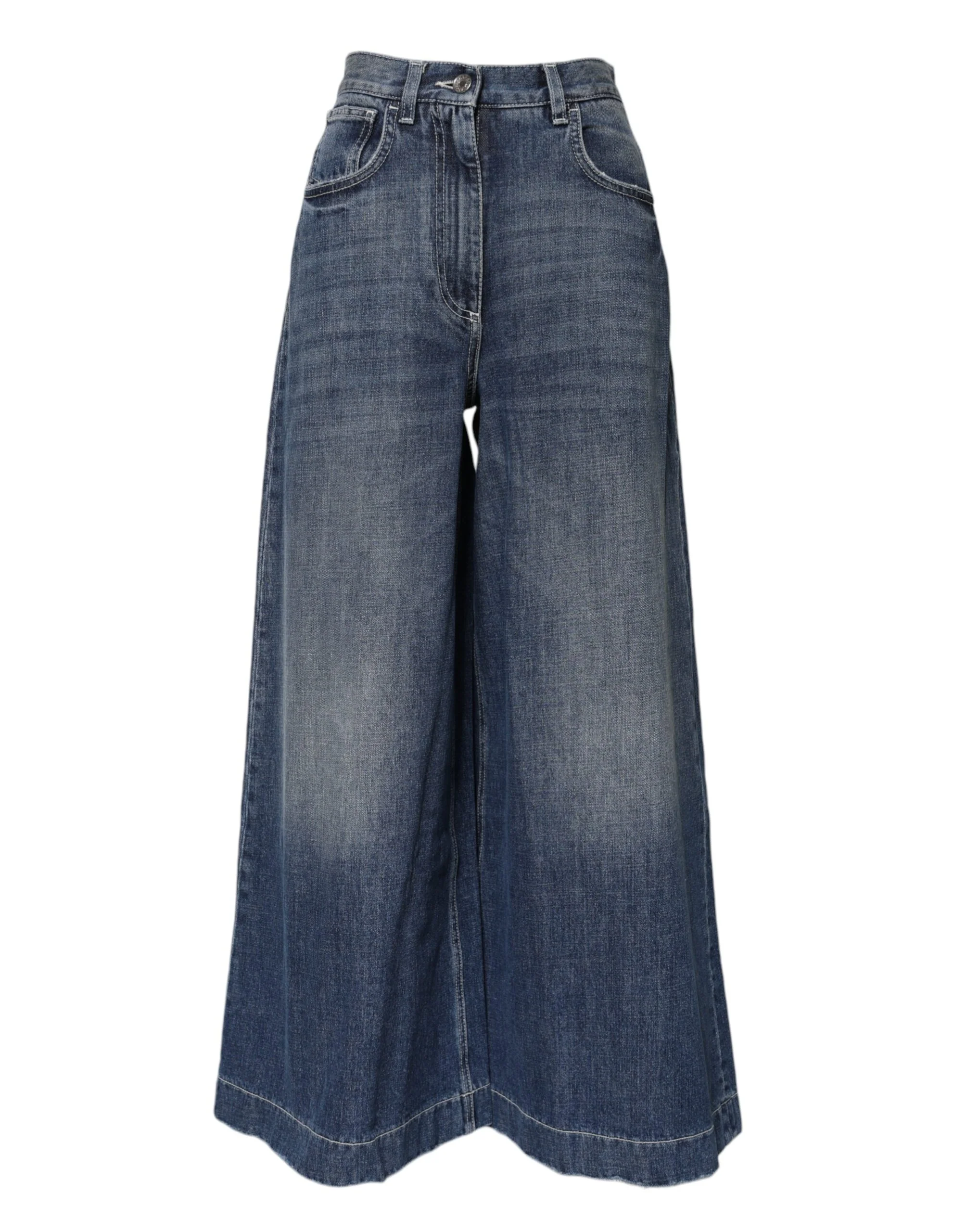 Dolce & Gabbana Cotton High Waist Wide Leg Women's Jeans