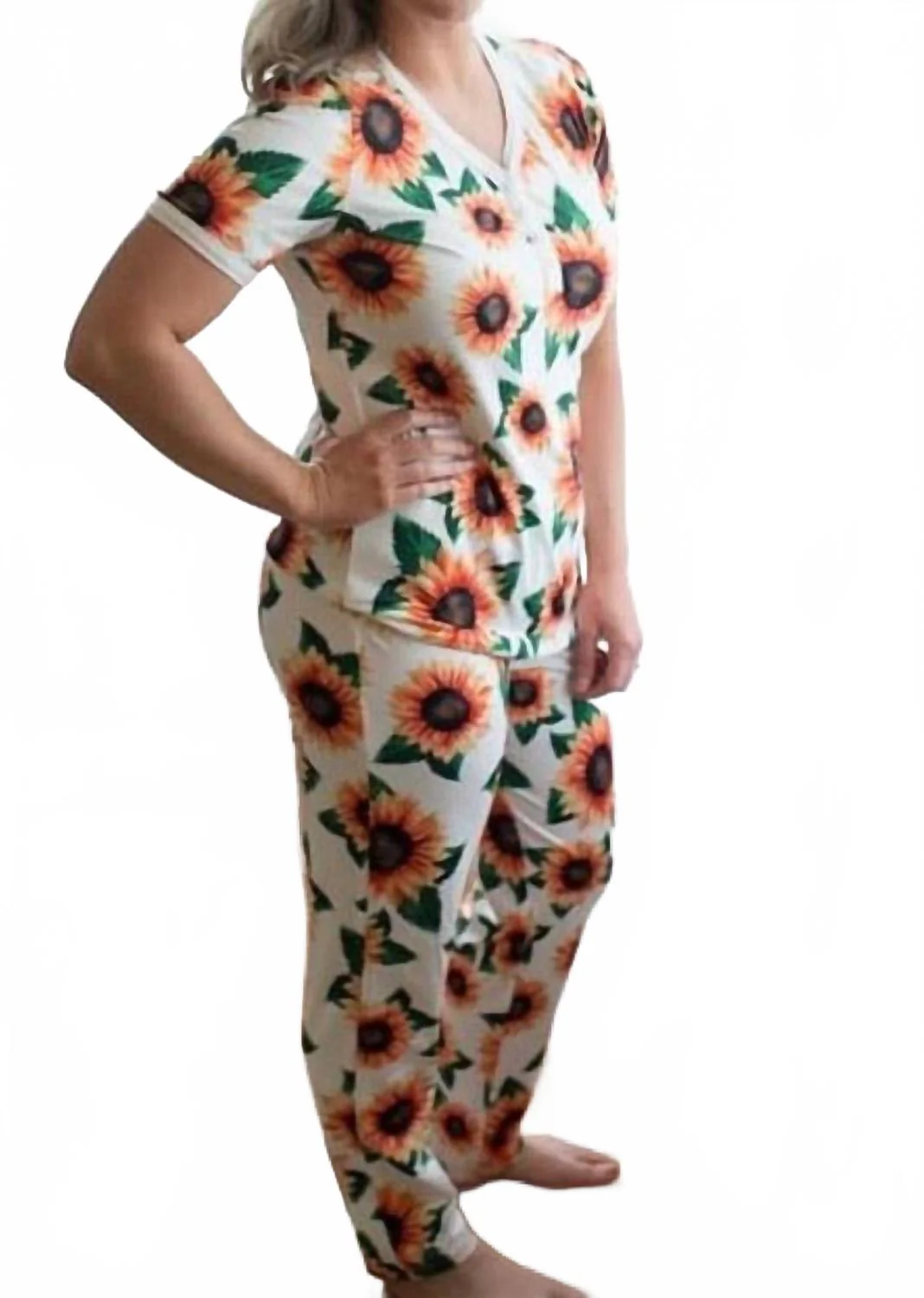 Sunflower Loungewear Set In White