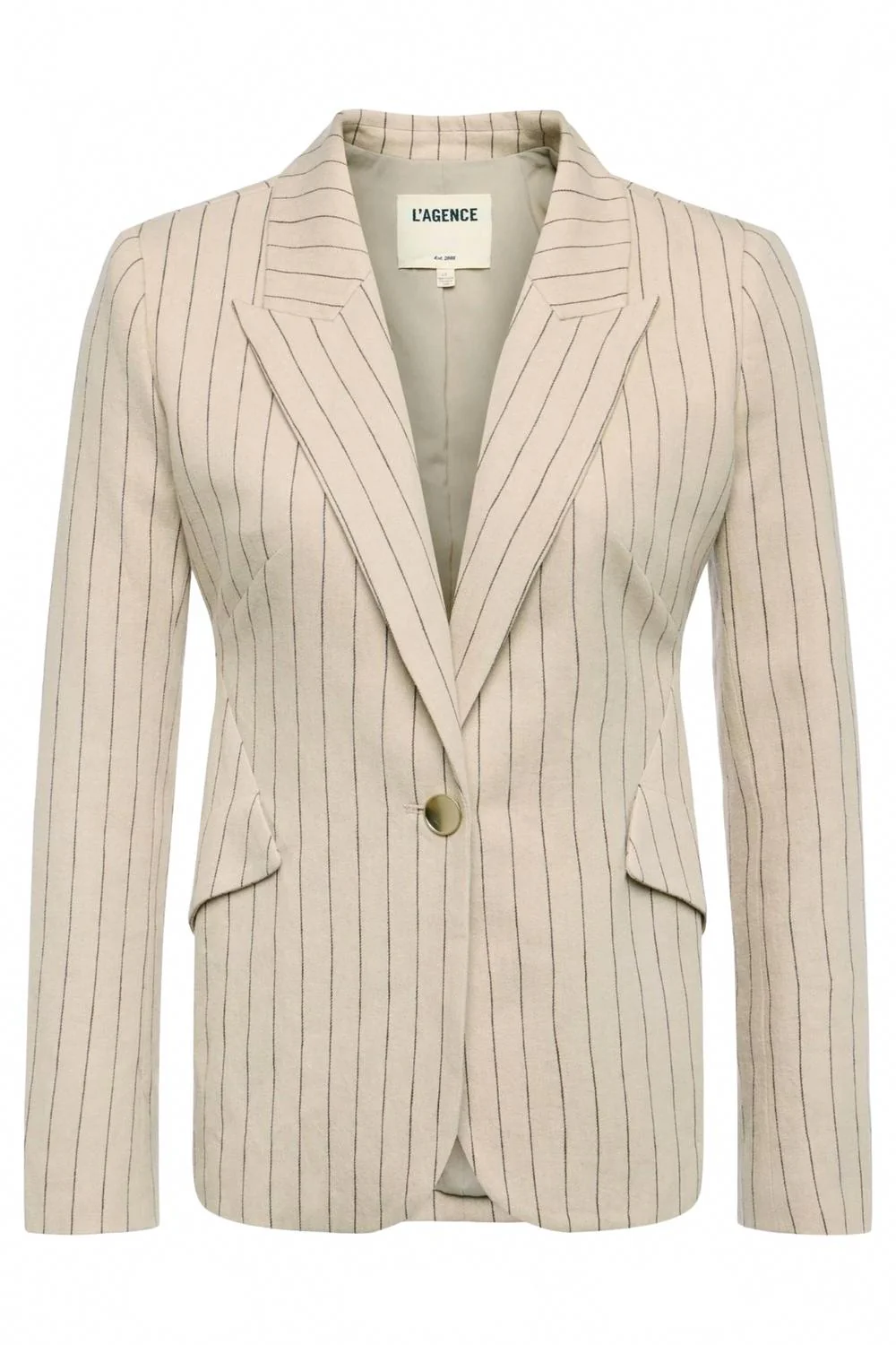Chamberlain Blazer In Tan/brown Pinstripe