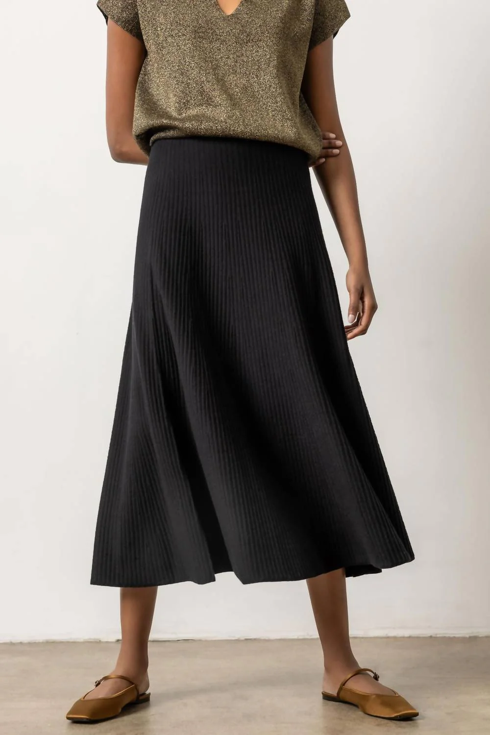 Flared Sweater Skirt In Black