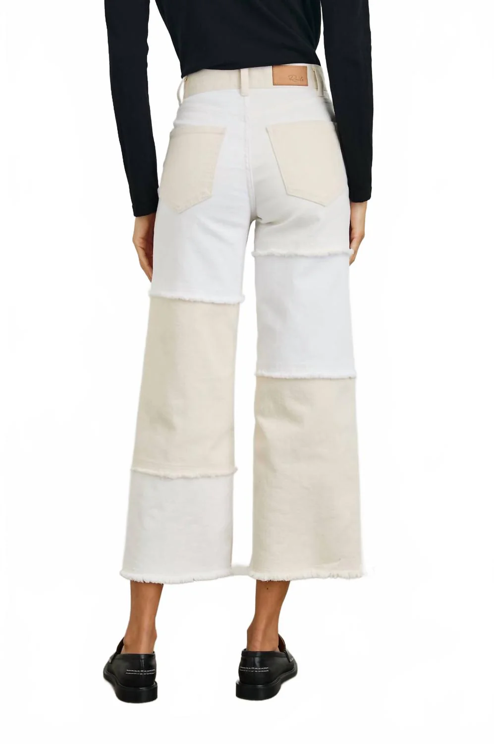 Getty Patchwork Jeans In Ecru