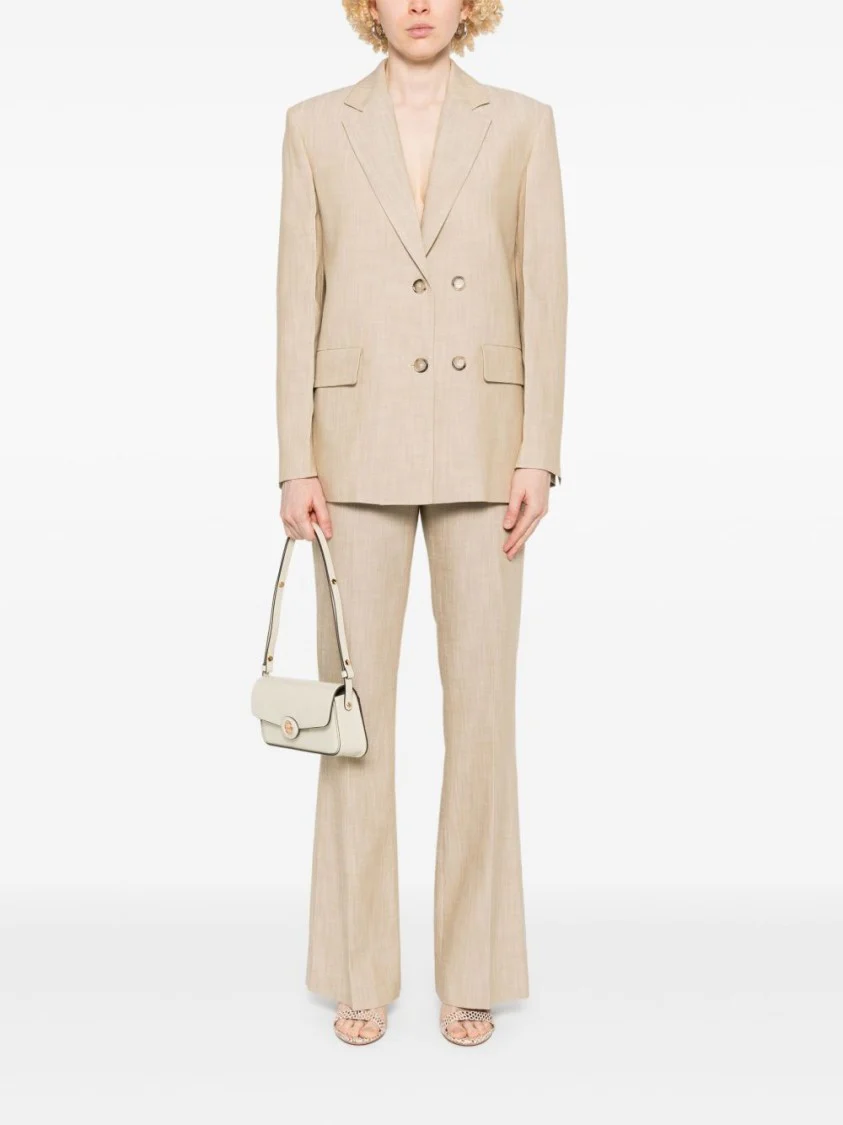 Flared Trousers With Front Button