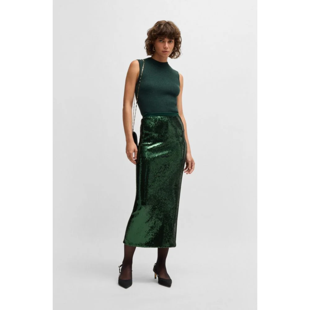 Relaxed-fit maxi skirt with sequin embellishments