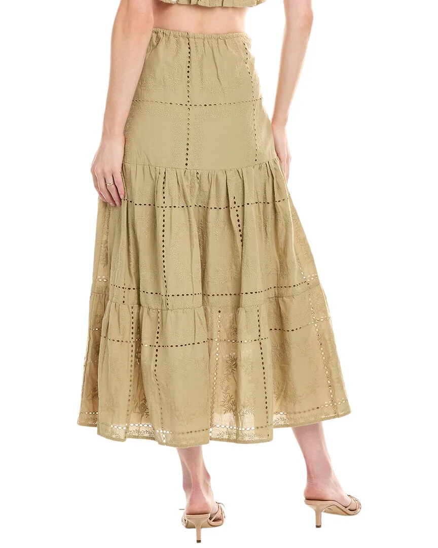 WeWoreWhat Broderie Midi Skirt