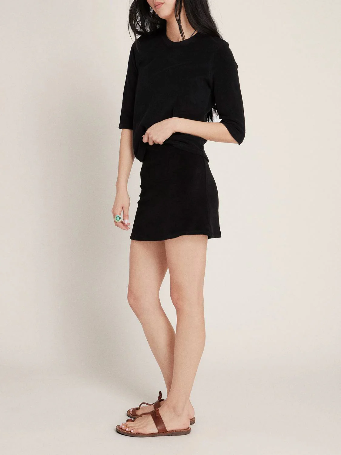 Women's Makros Mini Skirt In Terry In Black