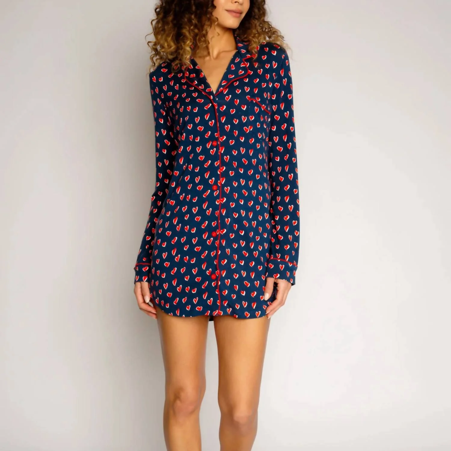 Love You More Night Shirt In Navy