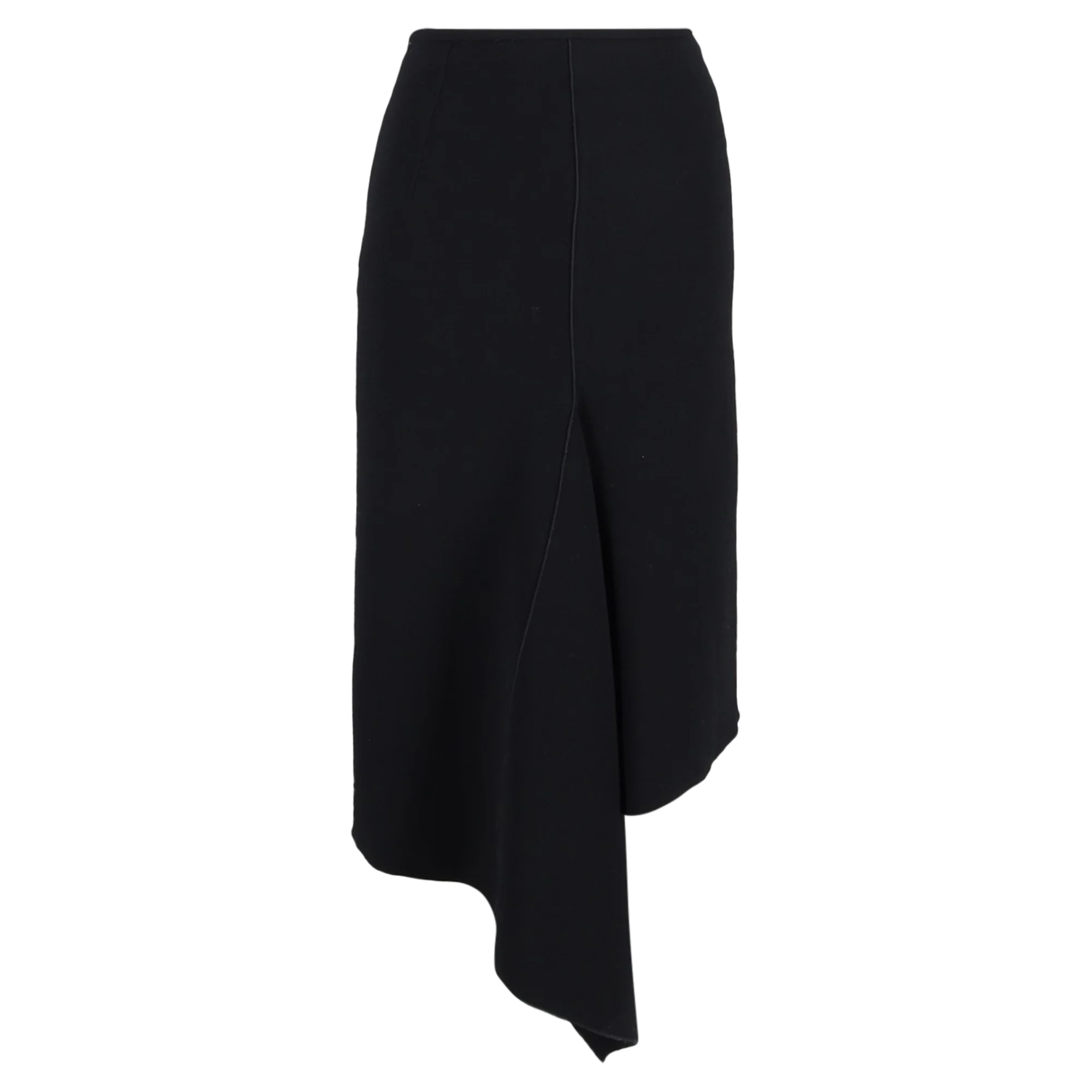 Dion Lee Asymmetric Midi Skirt in Black Wool