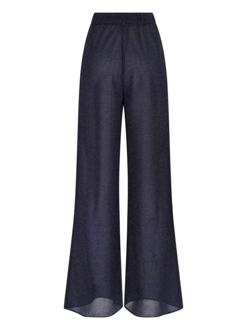 Wide-Leg Pants In Shimmering Lurex With Metallic Accents