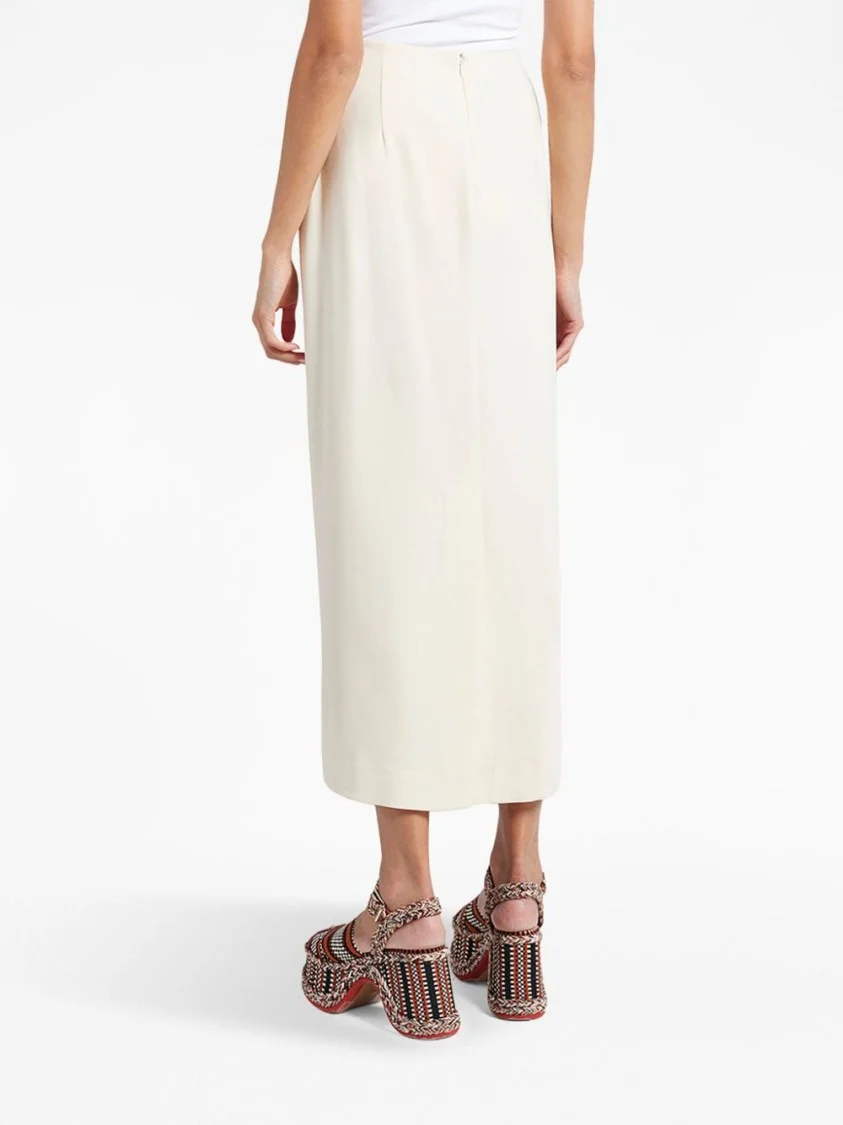 Midi-Length Tailored Skirt