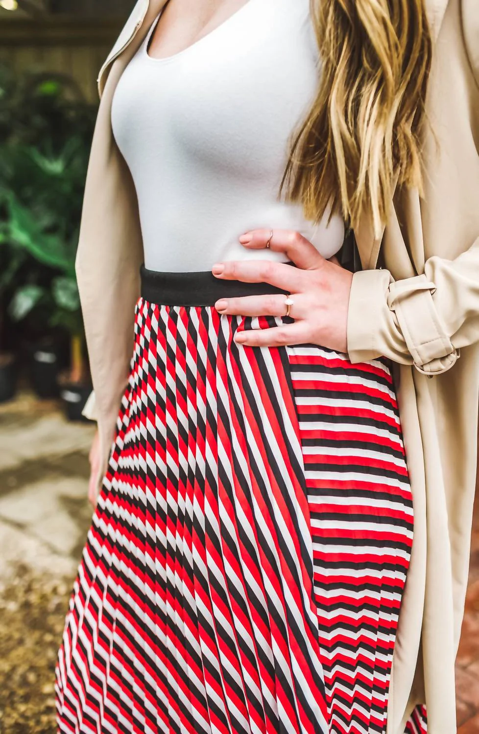 Sacred Pleated Midi Skirt In Multi