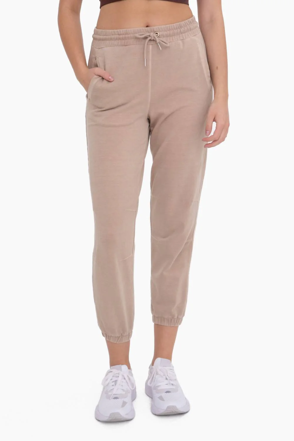 Twill Joggers In Taupe