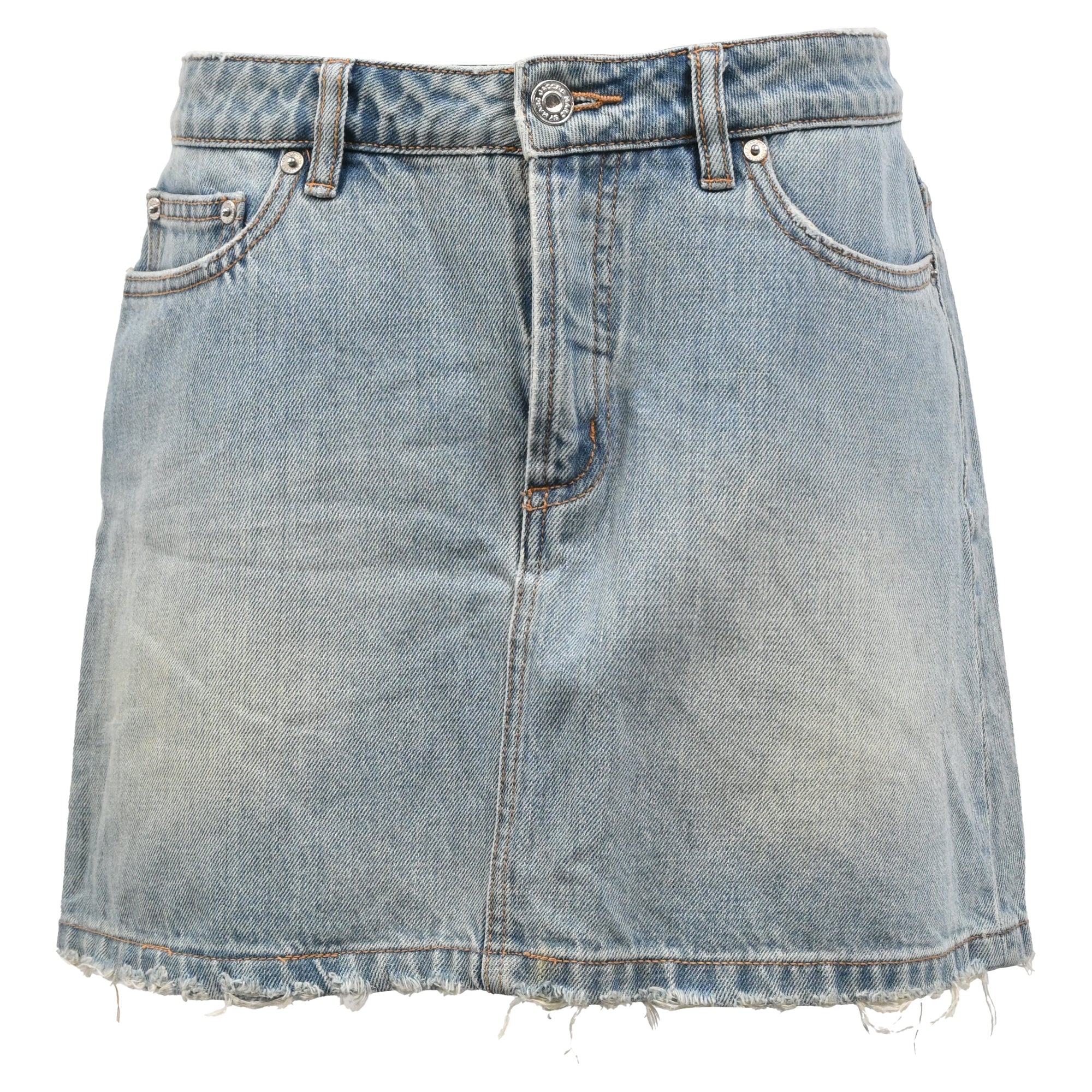 Marc by Marc Jacobs Mini A-Line Skirt in Blue Cotton Denim