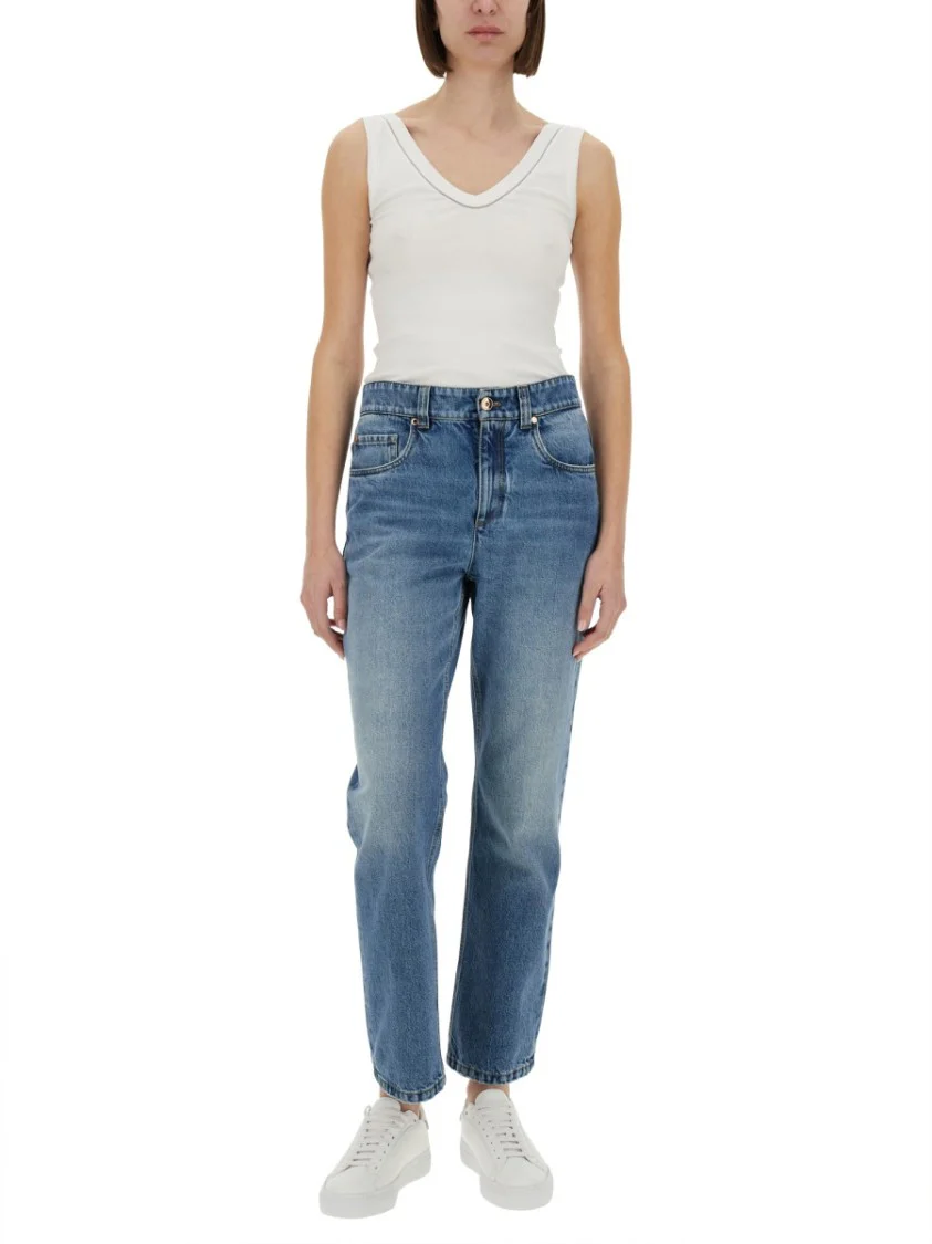 Light Blue Straight-Leg Jeans