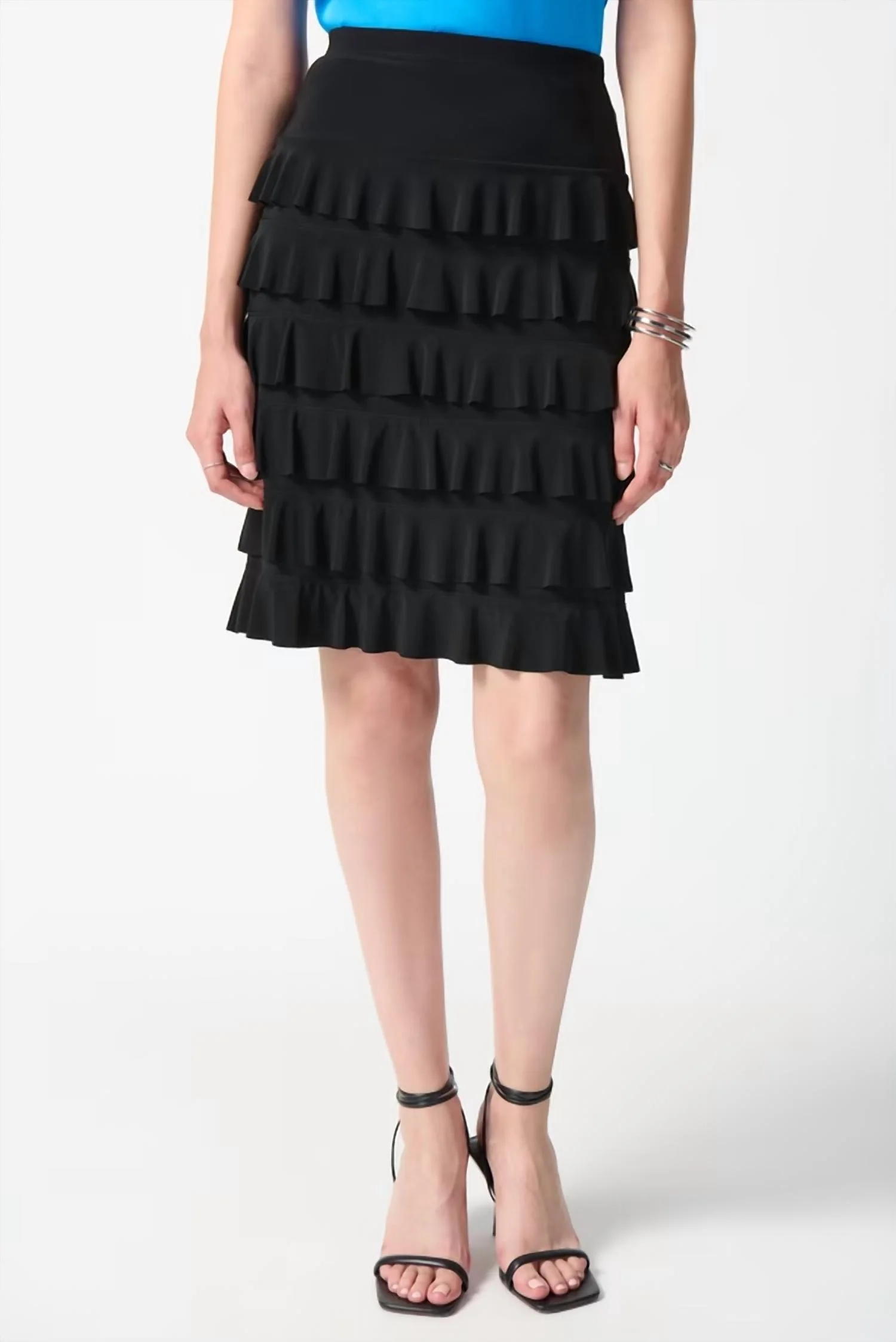 Tiered Ruffle Skirt In Black