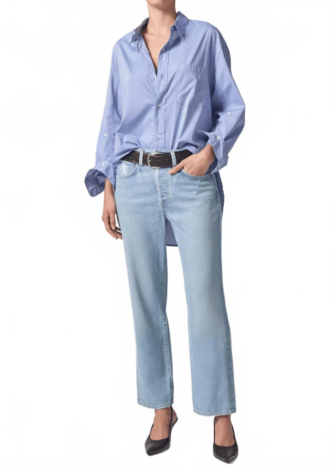 Emery Crop Straight Jeans In Alemayde