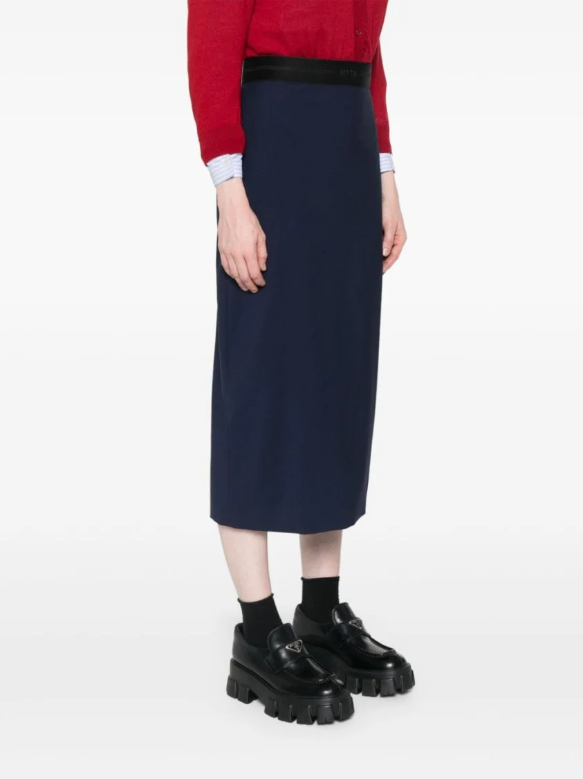 Navy Blue Classic Long Skirt