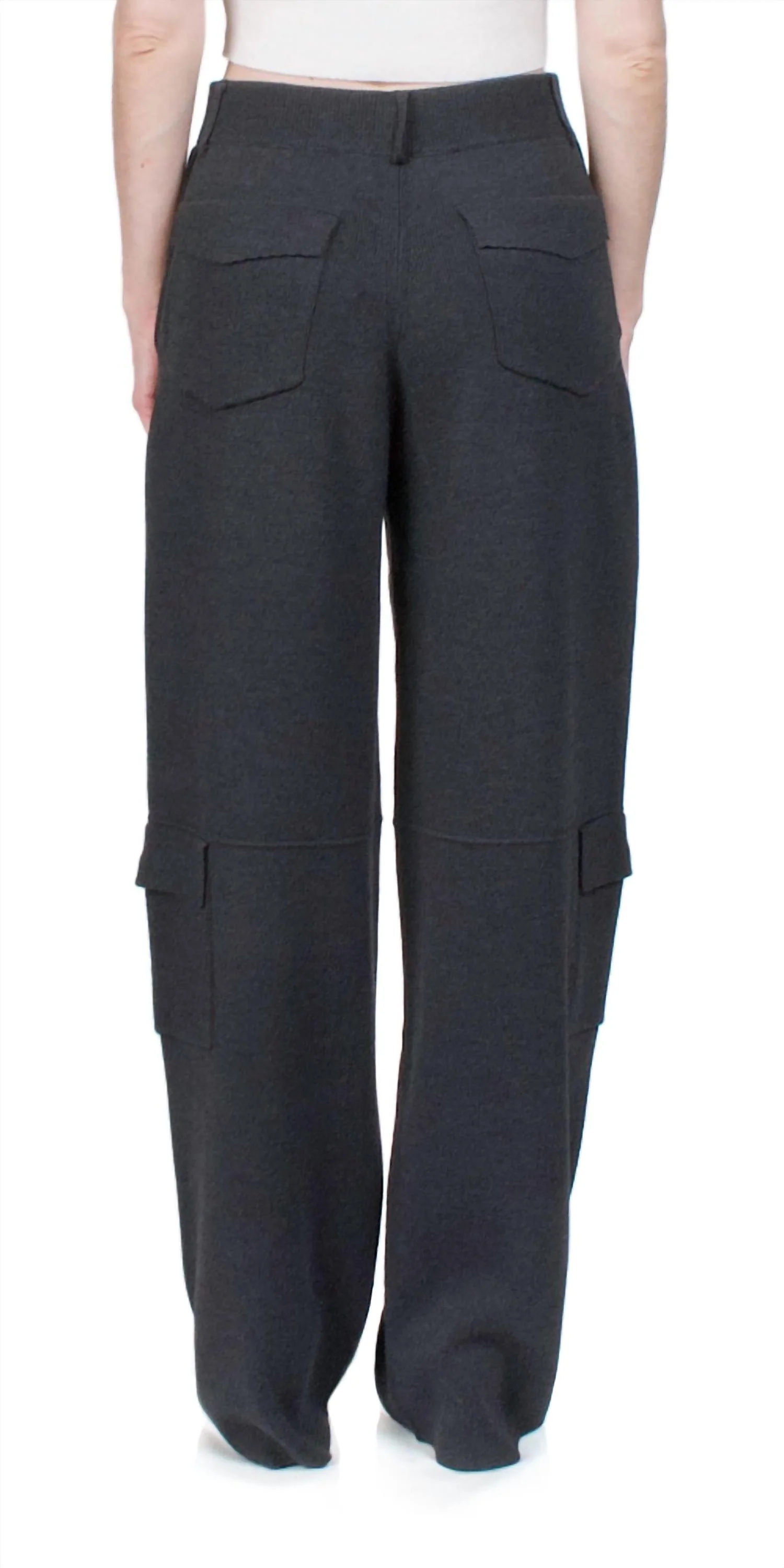 Knit Cargo Pants In Charcoal