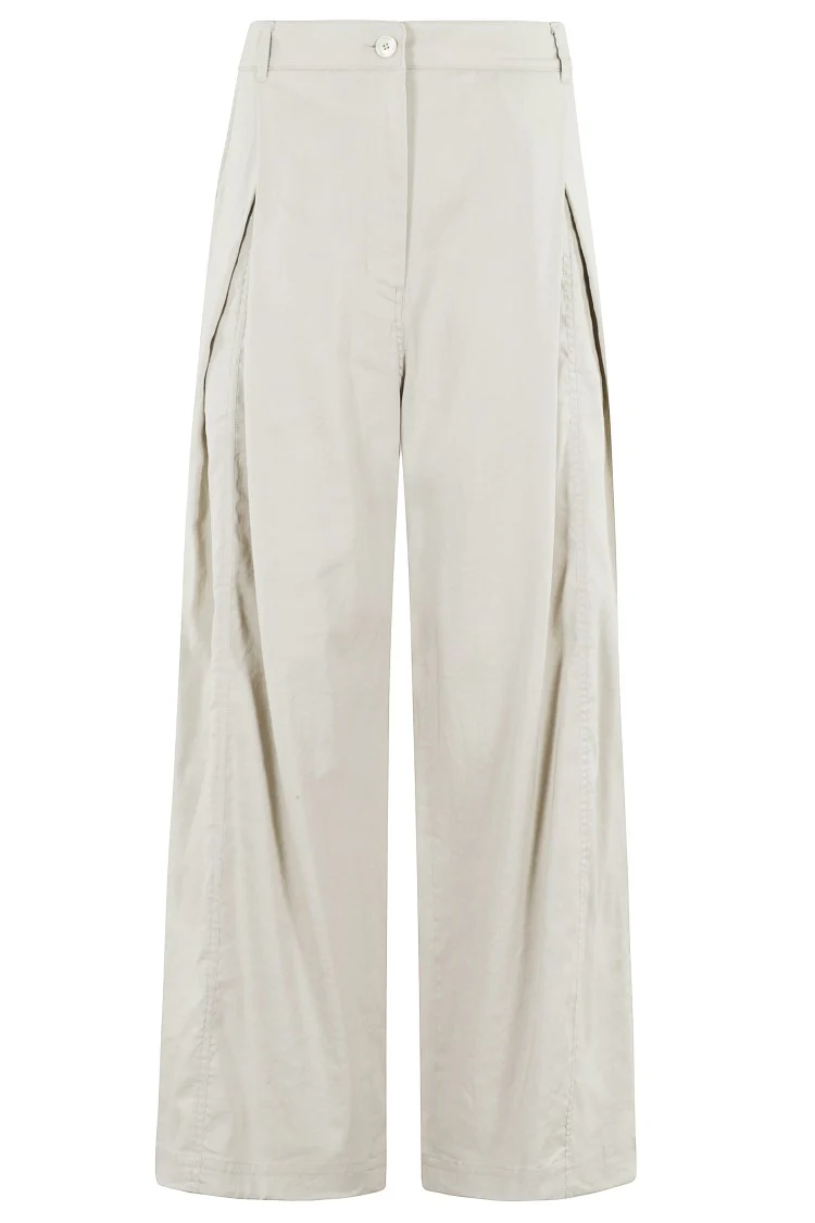Wide-Leg Linen Trousers With Tucks