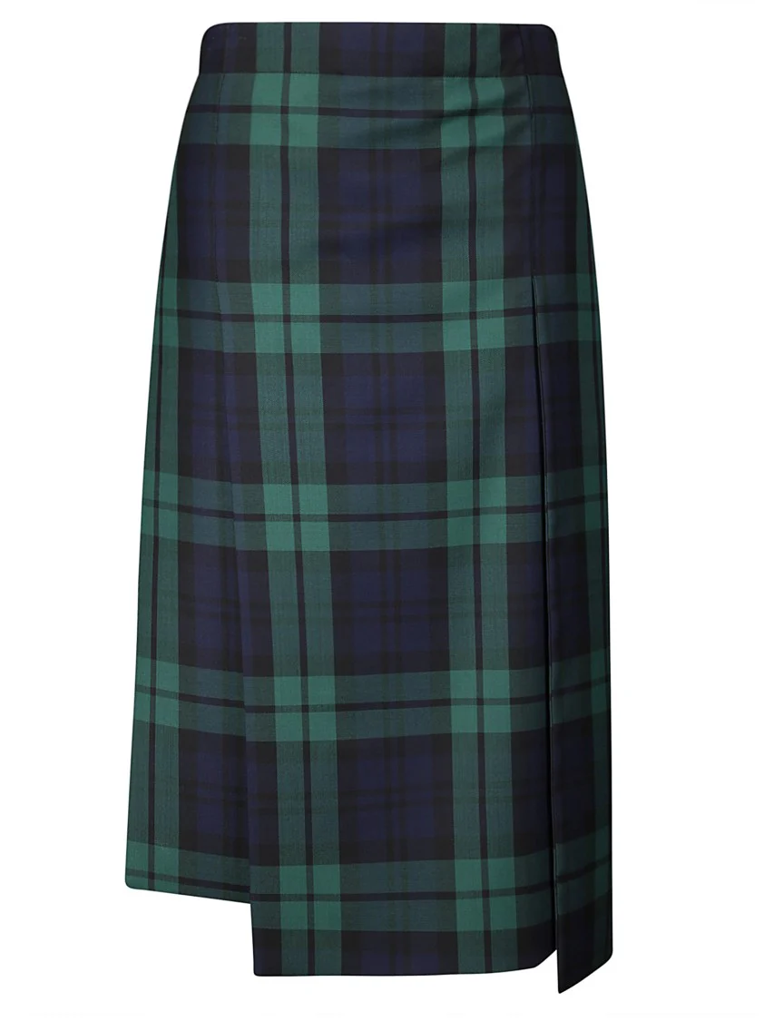 Tartan Skirt With Slits