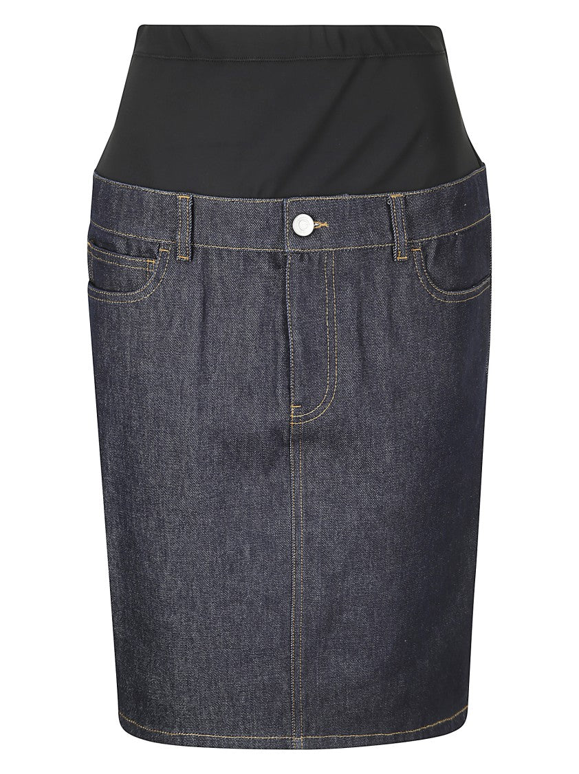 Stretch Fabric Midi Skirt