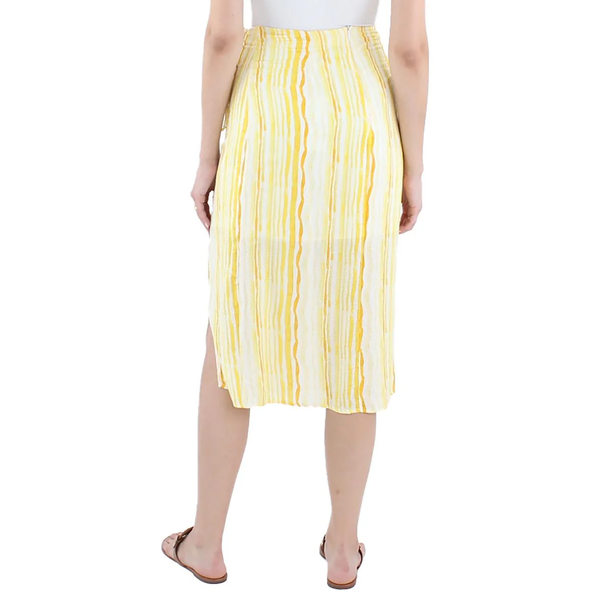 Womens High Rise Midi Wrap Skirt