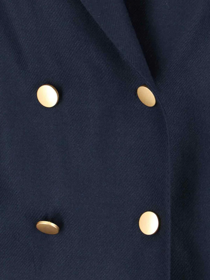 Tailored Double-Breasted Jacket With Gold Buttons