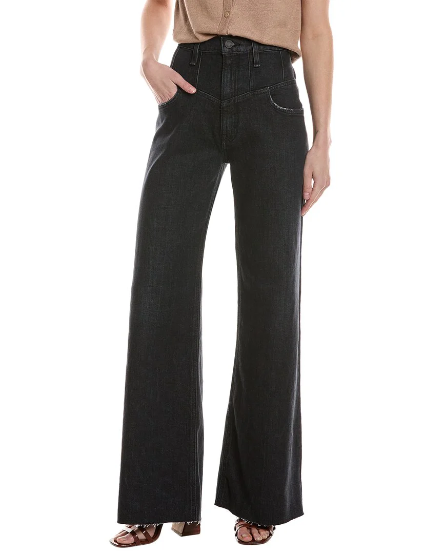 HUDSON Jeans Jodie Seamed Front Yoke Milano Noir Wide Leg Jean
