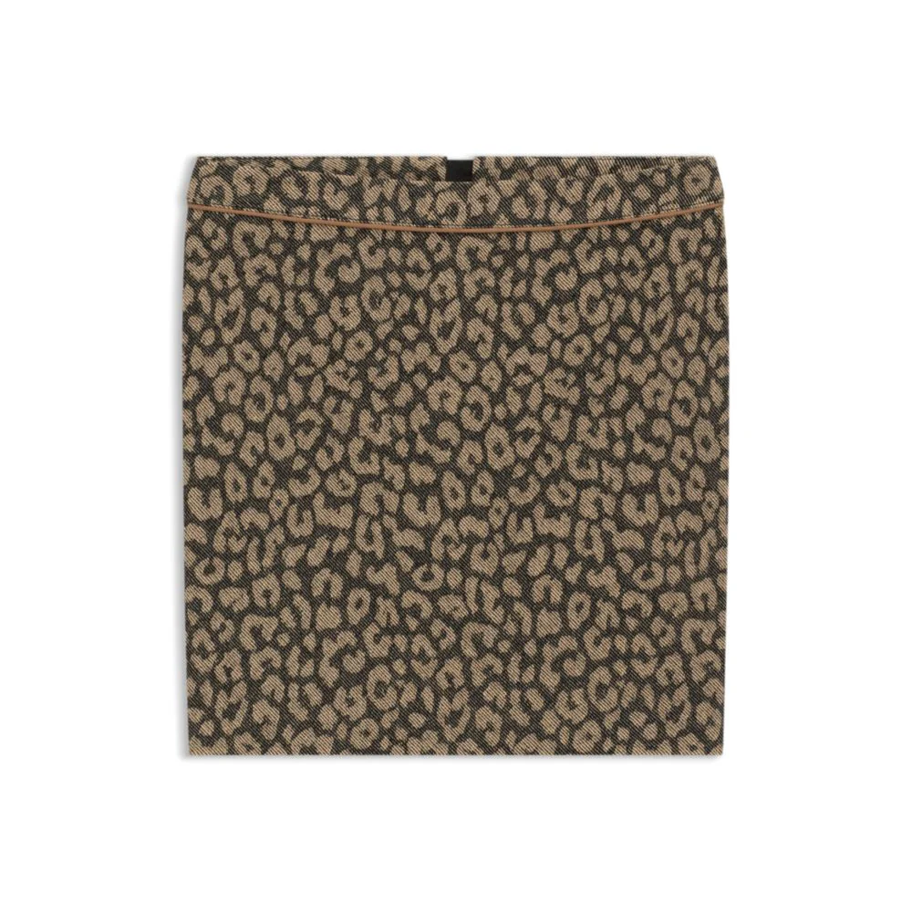 Mini skirt in leopard jacquard