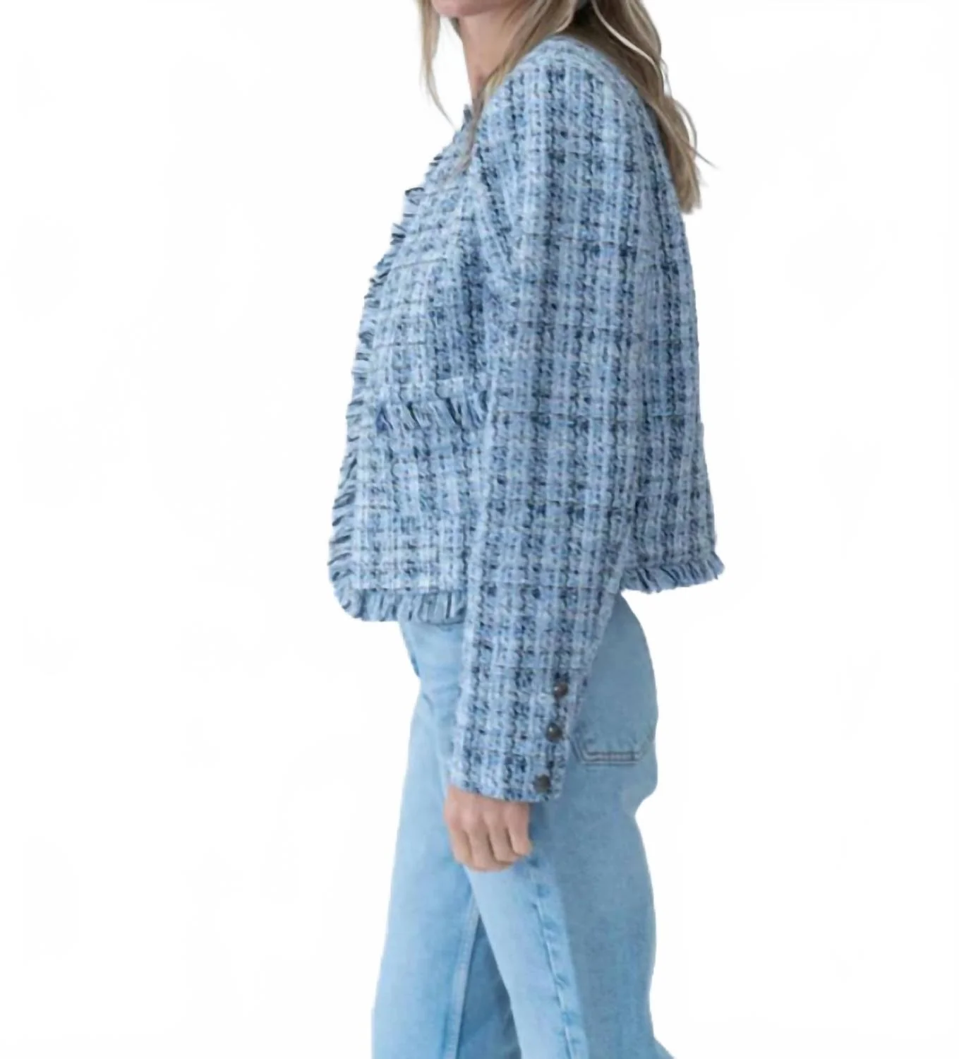 Collins Long Sleeve Blazer In Blue Multi