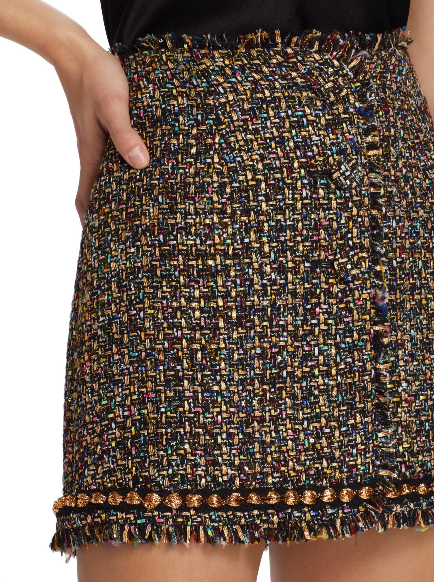 Confetti Tweed Odette Skirt In Black