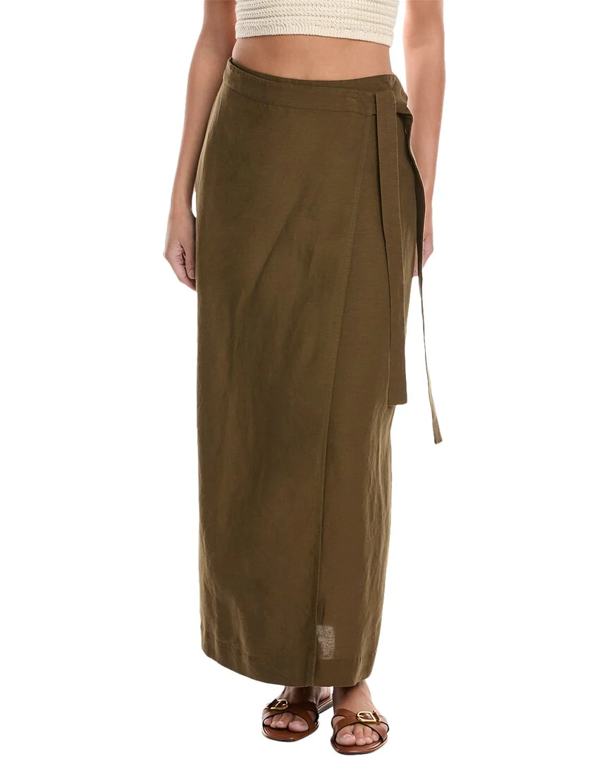 Onia Air Linen-Blend Maxi Wrap Skirt