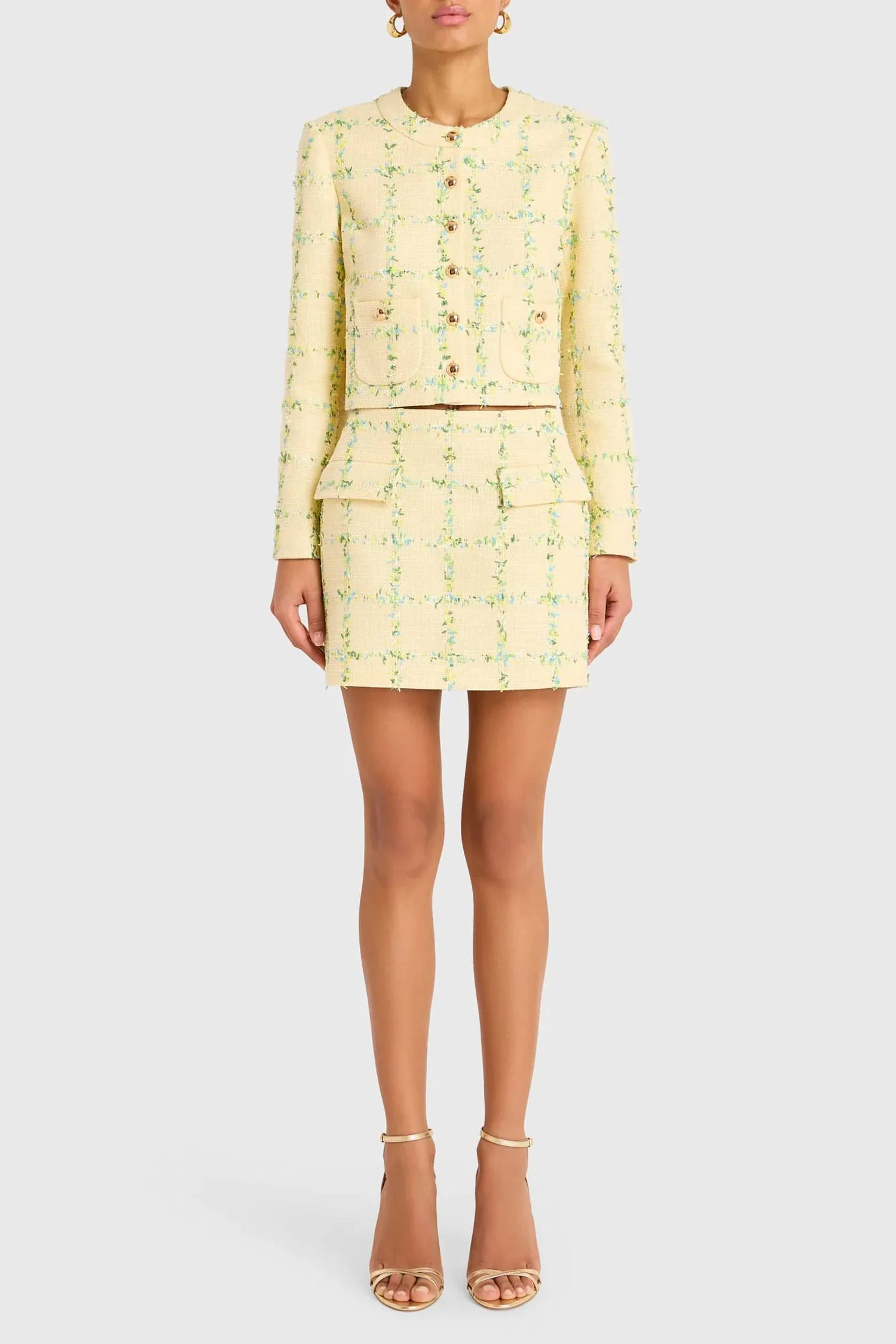 Perth Skirt In Windowpane Yellow